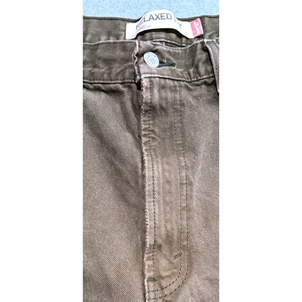 Levis 550 Relaxed Fit Brown Denim Jeans Mens 36x30 Cotton Tapered Leg 00550-0549